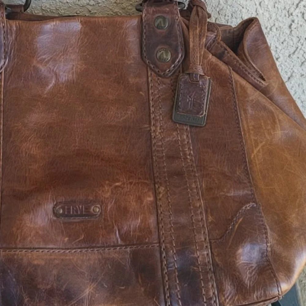 Frye Melissa Tote Cognac Leather Bag - Picture 4 of 6